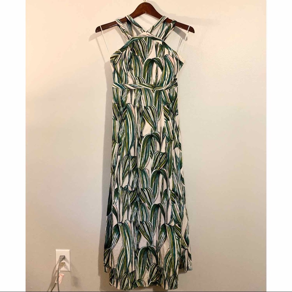 Green printed maxi